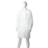 Polypropylene Domed Laboratory Coat White, Medium Size, 45gsm, 25 Coats Box